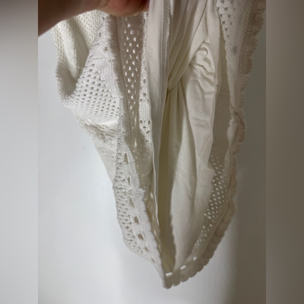 Sundance Crochet Dress‎ Size Small White Mini Sleeveless Cotton Slip Lining - Picture 4 of 4